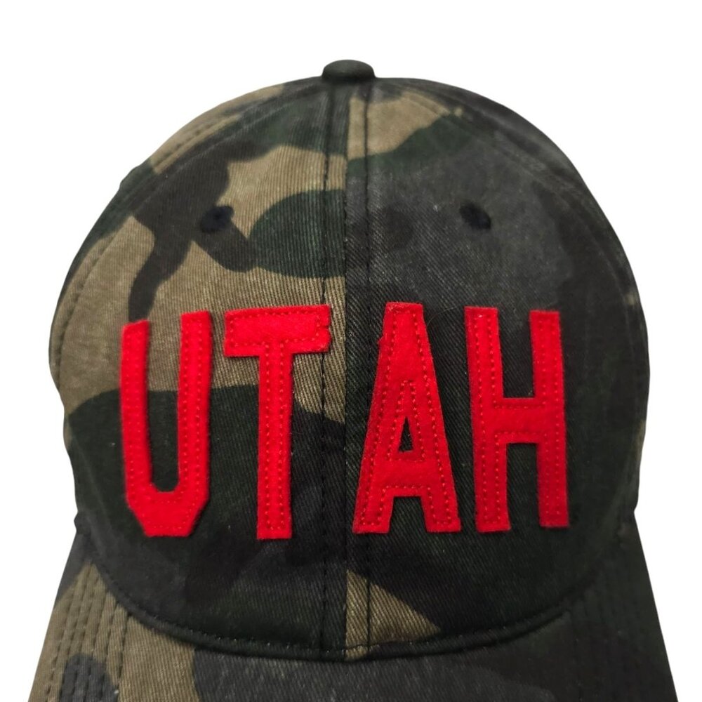 Utah Utes Camo Adjustable Cap Trucker Baseball Hat Stitched Logo Captivating - Picture 7 of 13